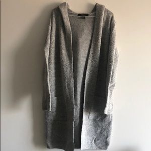 Forever 21 Contemporary Grey Hooded Sweater